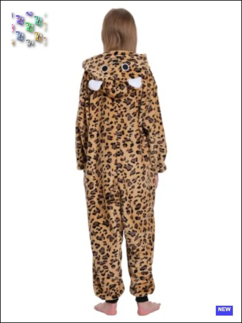 Kids Leopard Onesie Pajamas Fleece Animal Cosplay Costume